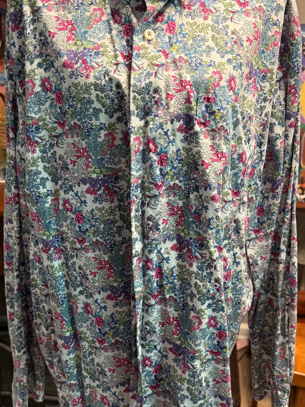 Alan Flusser Bright Floral & Aquatic Print Dress Shirt